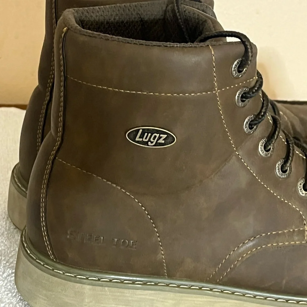 Lugz High Top Safety Steel Toe Boots Sz 10W